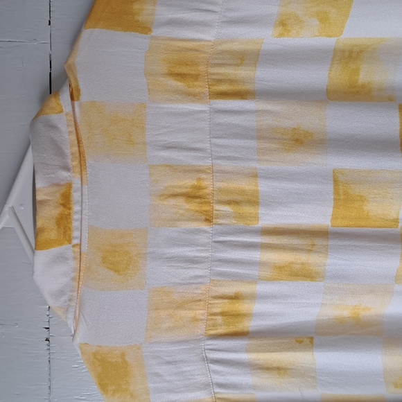 Jen's Pirate Booty Ocean Front Kapalua Short Sleeve Gold Check Shirt SZ M - Picture 12 of 13